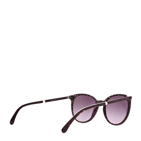 CHANEL Burgundy Acetate Butterfly Pearl Sunglasses 5394-H